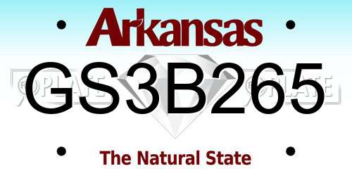 GS3B265 Arkansas License Plate
