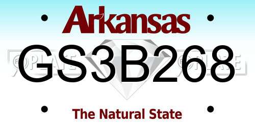 GS3B268 Arkansas License Plate