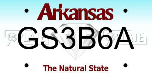 GS3B6A Arkansas License Plate