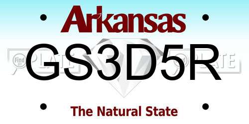 GS3D5R Arkansas License Plate
