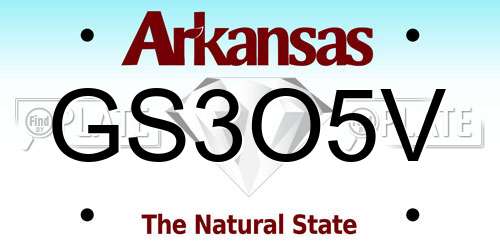 GS3O5V Arkansas License Plate