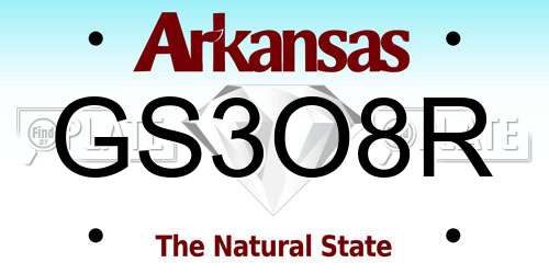 GS3O8R Arkansas License Plate