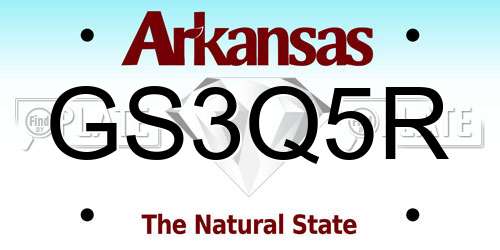 GS3Q5R Arkansas License Plate