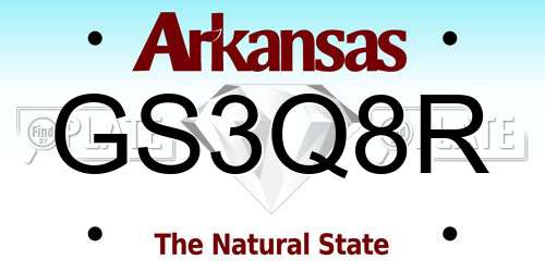 GS3Q8R Arkansas License Plate