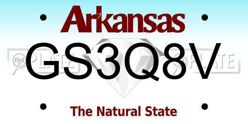 GS3Q8V Arkansas License Plate