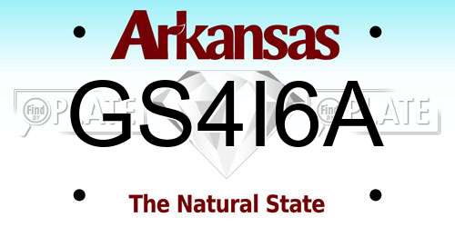 GS4I6A Arkansas License Plate