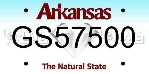 GS57500 Arkansas License Plate