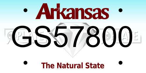 GS57800 Arkansas License Plate