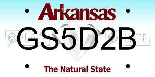 GS5D2B Arkansas License Plate