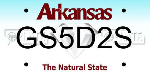 GS5D2S Arkansas License Plate