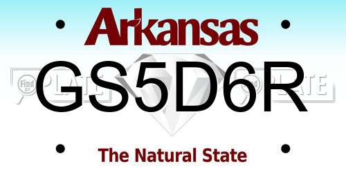 GS5D6R Arkansas License Plate