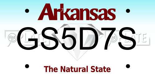 GS5D7S Arkansas License Plate