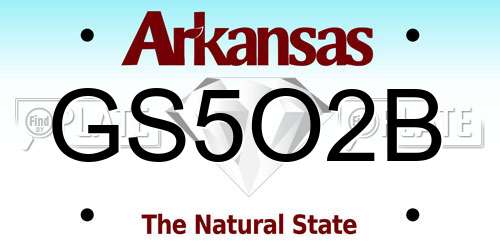 GS5O2B Arkansas License Plate
