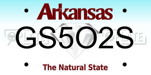 GS5O2S Arkansas License Plate