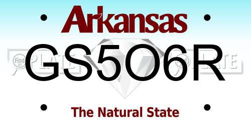 GS5O6R Arkansas License Plate