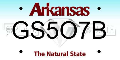 GS5O7B Arkansas License Plate