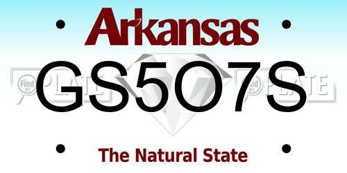 GS5O7S Arkansas License Plate