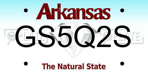 GS5Q2S Arkansas License Plate