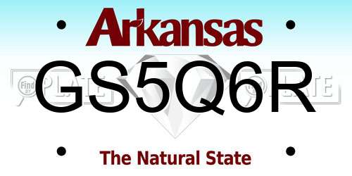 GS5Q6R Arkansas License Plate