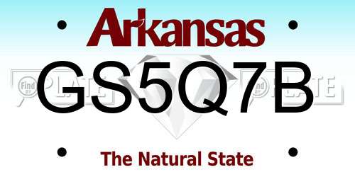 GS5Q7B Arkansas License Plate