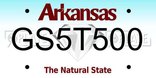 GS5T500 Arkansas License Plate