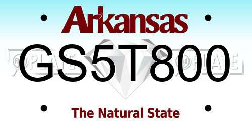 GS5T800 Arkansas License Plate