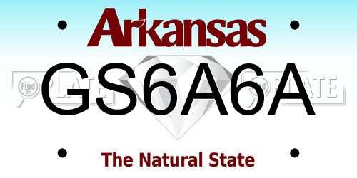 GS6A6A Arkansas License Plate