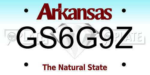 GS6G9Z Arkansas License Plate