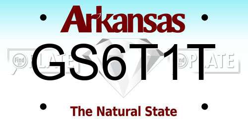 GS6T1T Arkansas License Plate