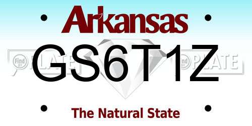 GS6T1Z Arkansas License Plate