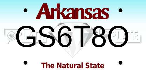 GS6T8O Arkansas License Plate