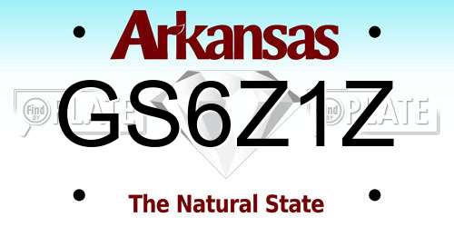 GS6Z1Z Arkansas License Plate