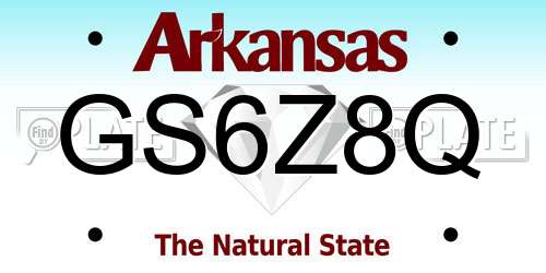 GS6Z8Q Arkansas License Plate