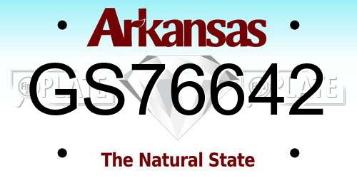 GS76642 Arkansas License Plate
