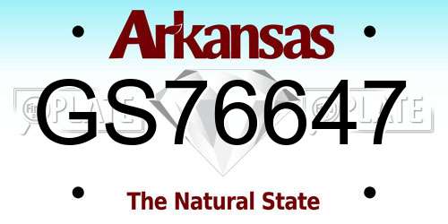 GS76647 Arkansas License Plate
