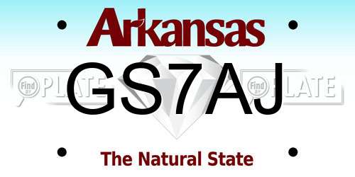 GS7AJ Arkansas License Plate