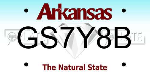 GS7Y8B Arkansas License Plate