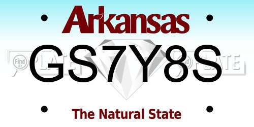 GS7Y8S Arkansas License Plate