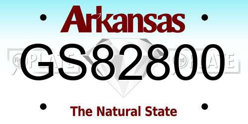 GS82800 Arkansas License Plate