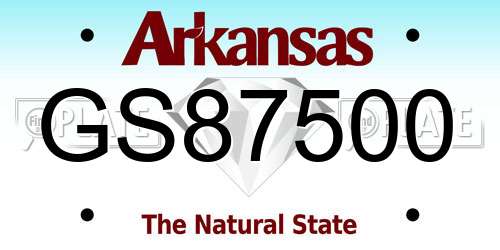 GS87500 Arkansas License Plate