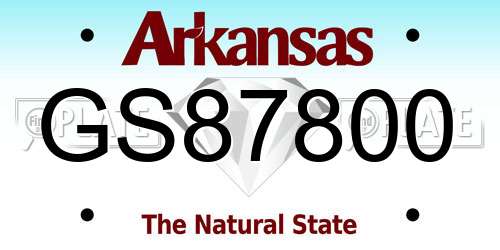 GS87800 Arkansas License Plate