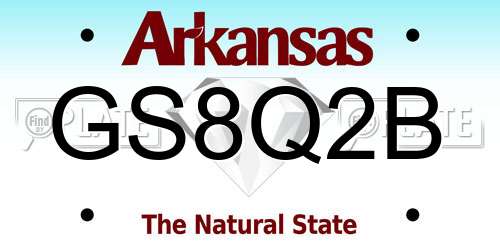 GS8Q2B Arkansas License Plate