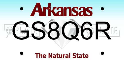 GS8Q6R Arkansas License Plate