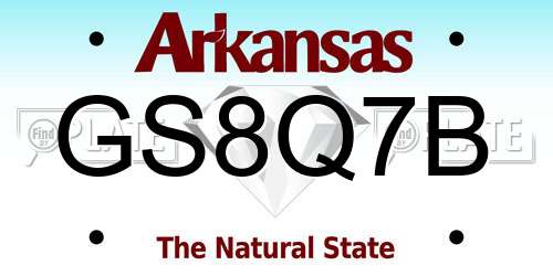 GS8Q7B Arkansas License Plate