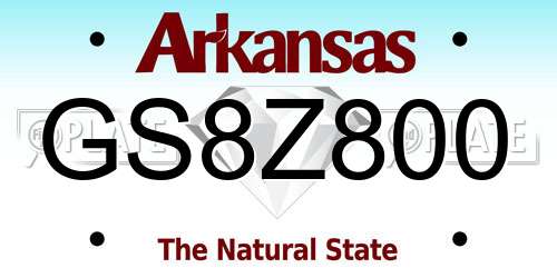 GS8Z800 Arkansas License Plate