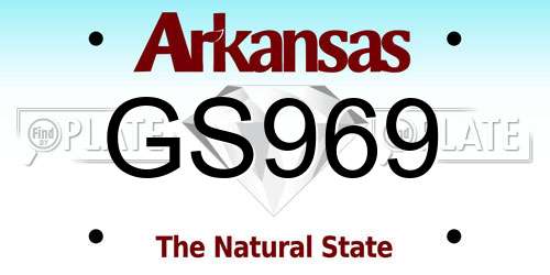 GS969 Arkansas License Plate