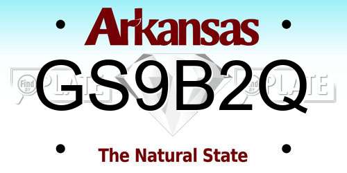 GS9B2Q Arkansas License Plate