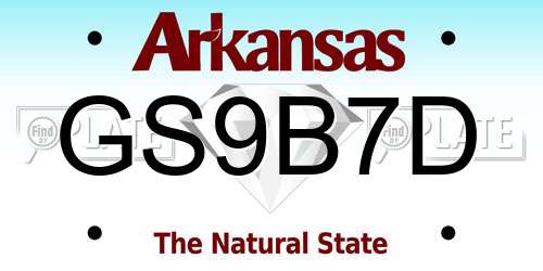 GS9B7D Arkansas License Plate