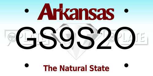 GS9S2O Arkansas License Plate