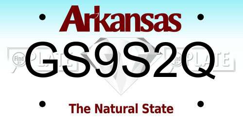 GS9S2Q Arkansas License Plate
